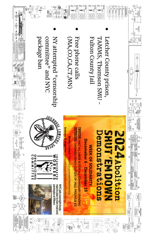 Letcher County prison, TAMMS, Thomson SMU - Fulton County Jail  Free phone calls (MA,CO,CA,CT,MN)  NY attempted “censorship committee” and NYC package ban  